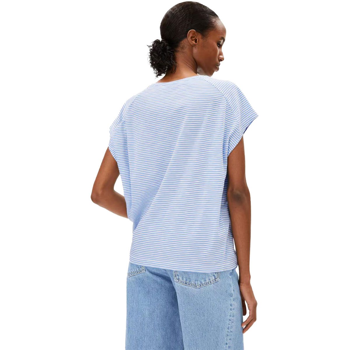 Armedangels Oneliaa Lovely Stripes T-Shirt Damen silky blue