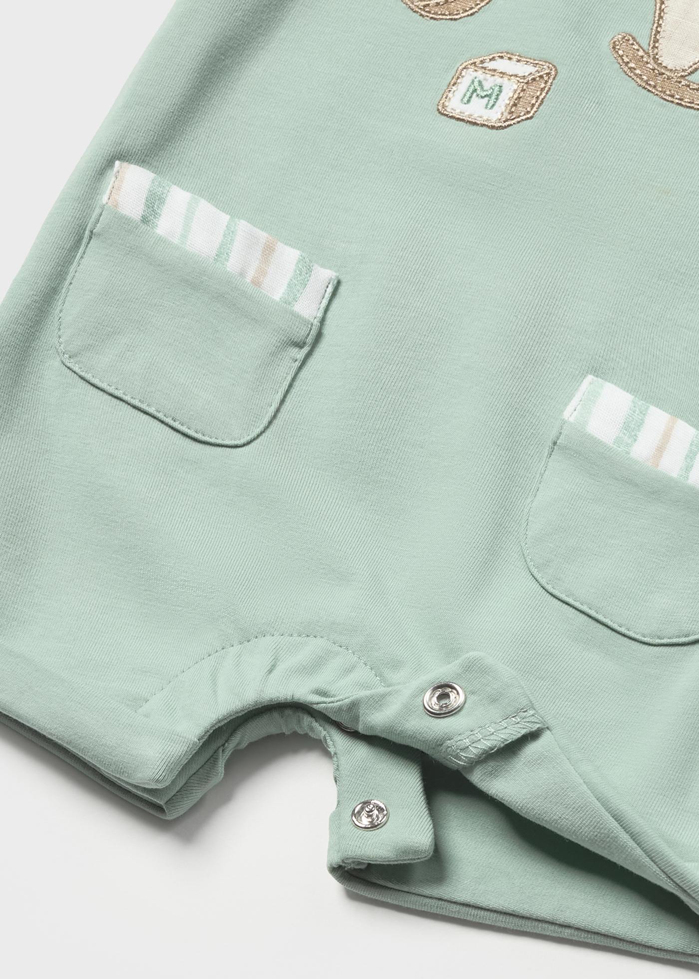 Pijama curto de algodão sustentável para recém-nascido