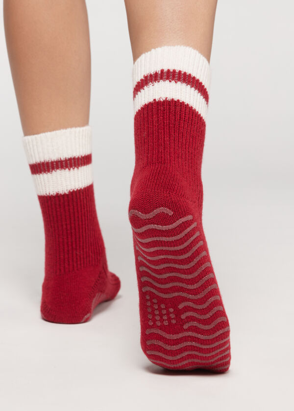 Meias antiderrapantes unissex com cashmere e lã.