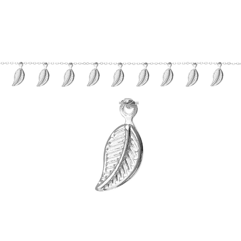 Bracelet 9 feuilles argent 925
