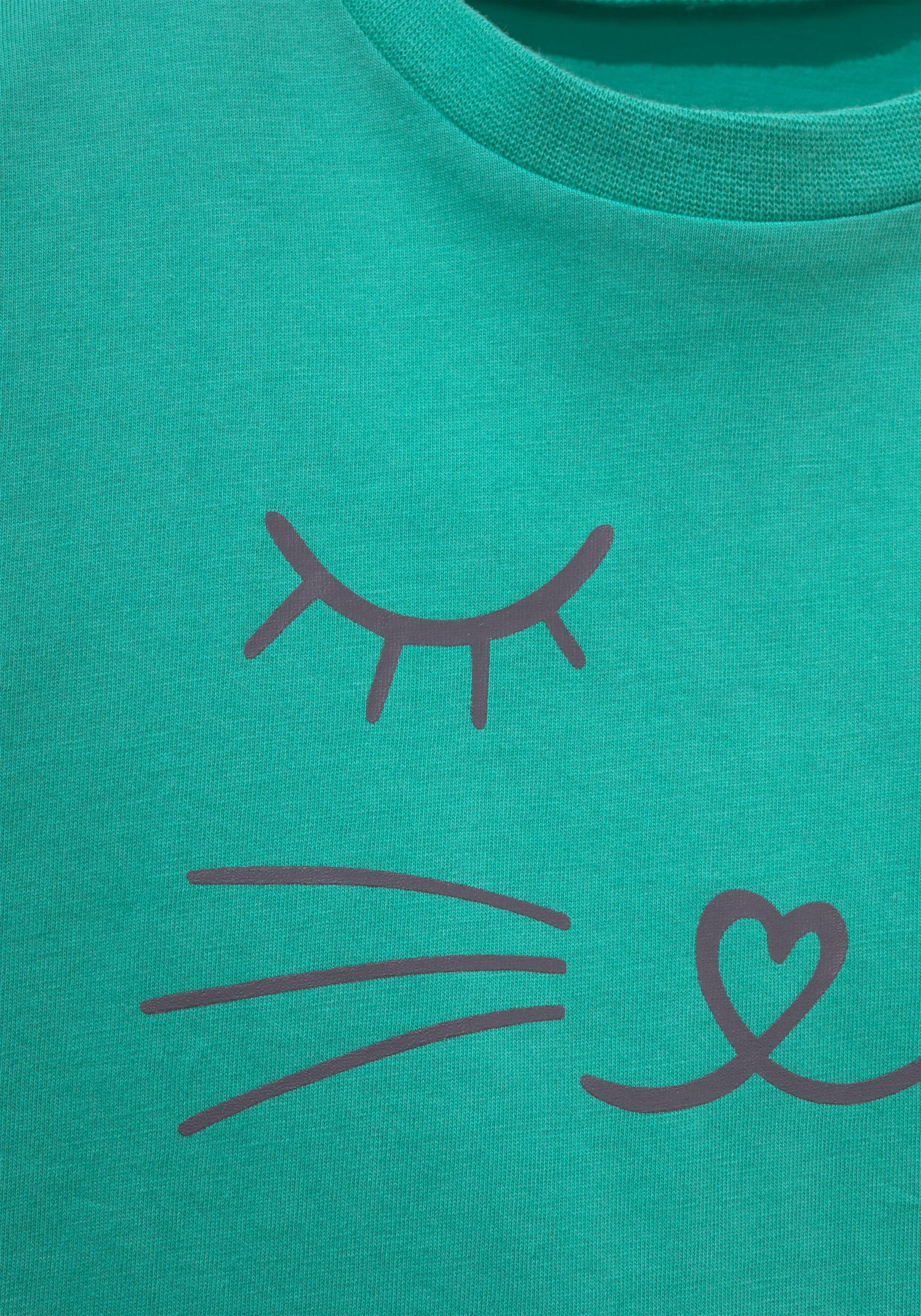 Vivance Pyjama, 2 Stk. Schlafanzug mit Cat Print