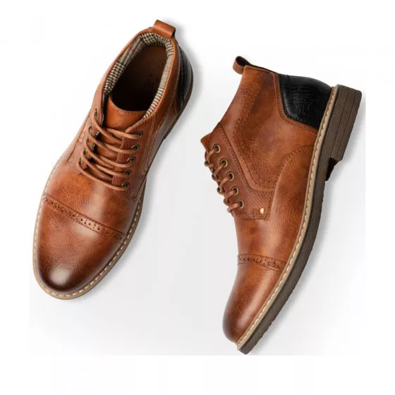 Bottines COGNAC DENIM SIDE