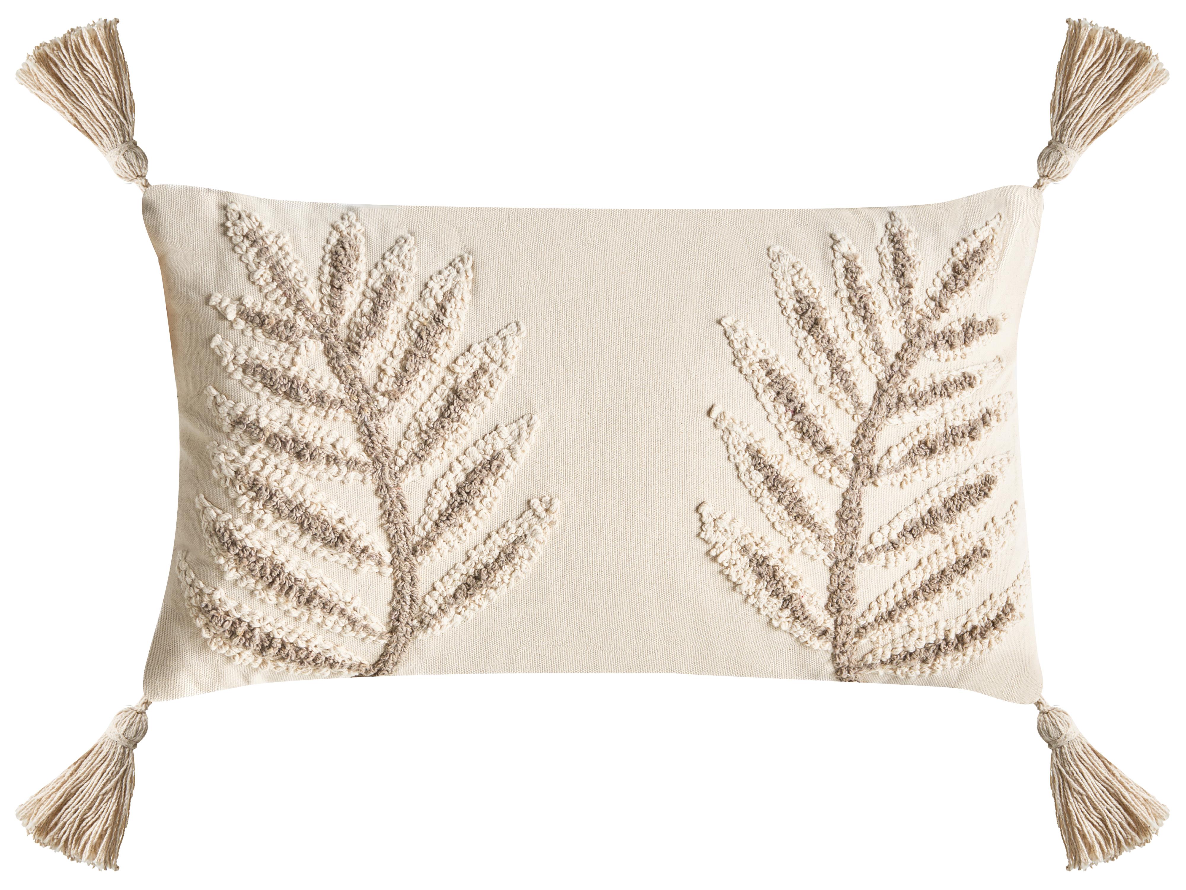 Set van 2 sierkussens POMETIA Katoen 30 x 50 cm Beige bloempatroon