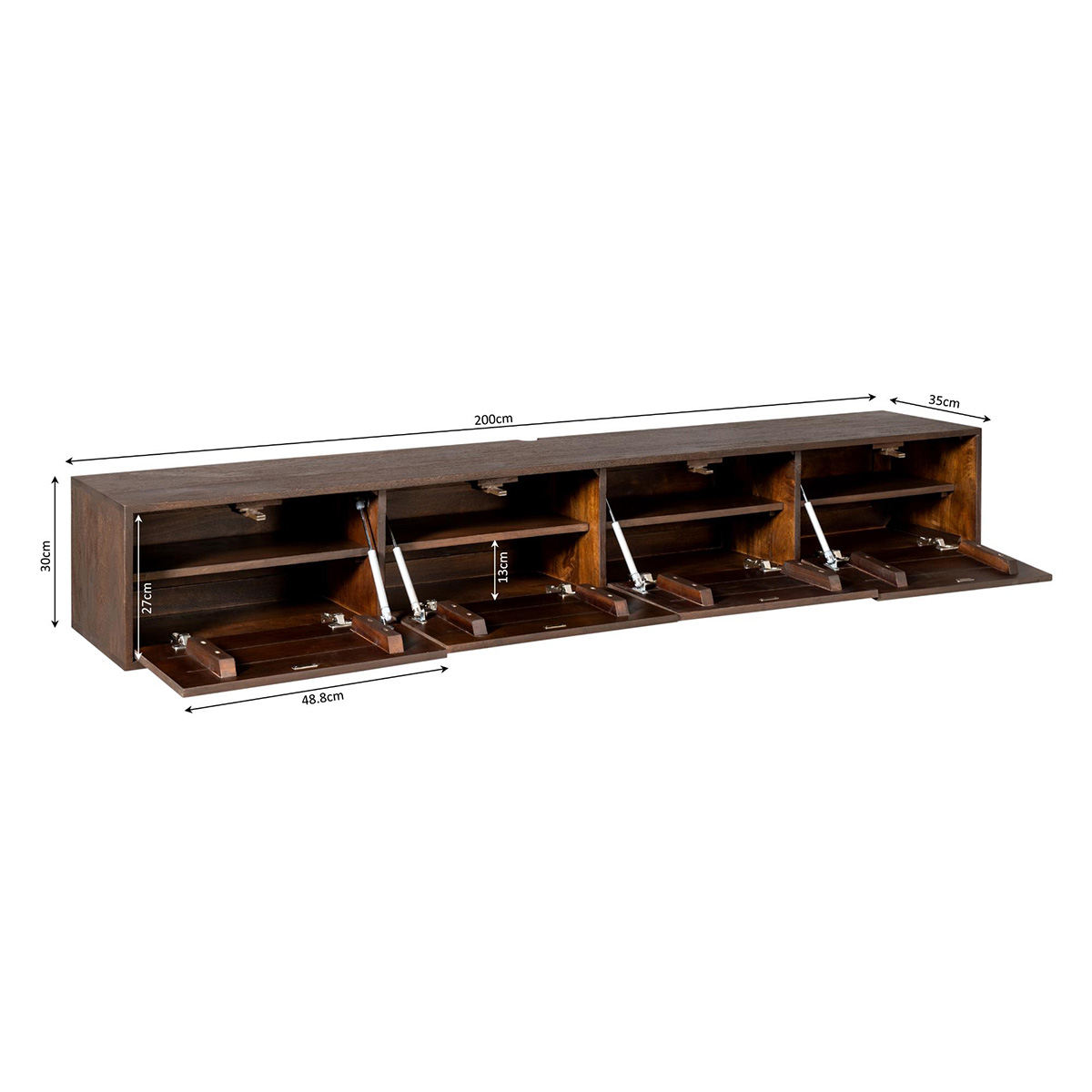 Zwevend Tv-meubel All Brown 200