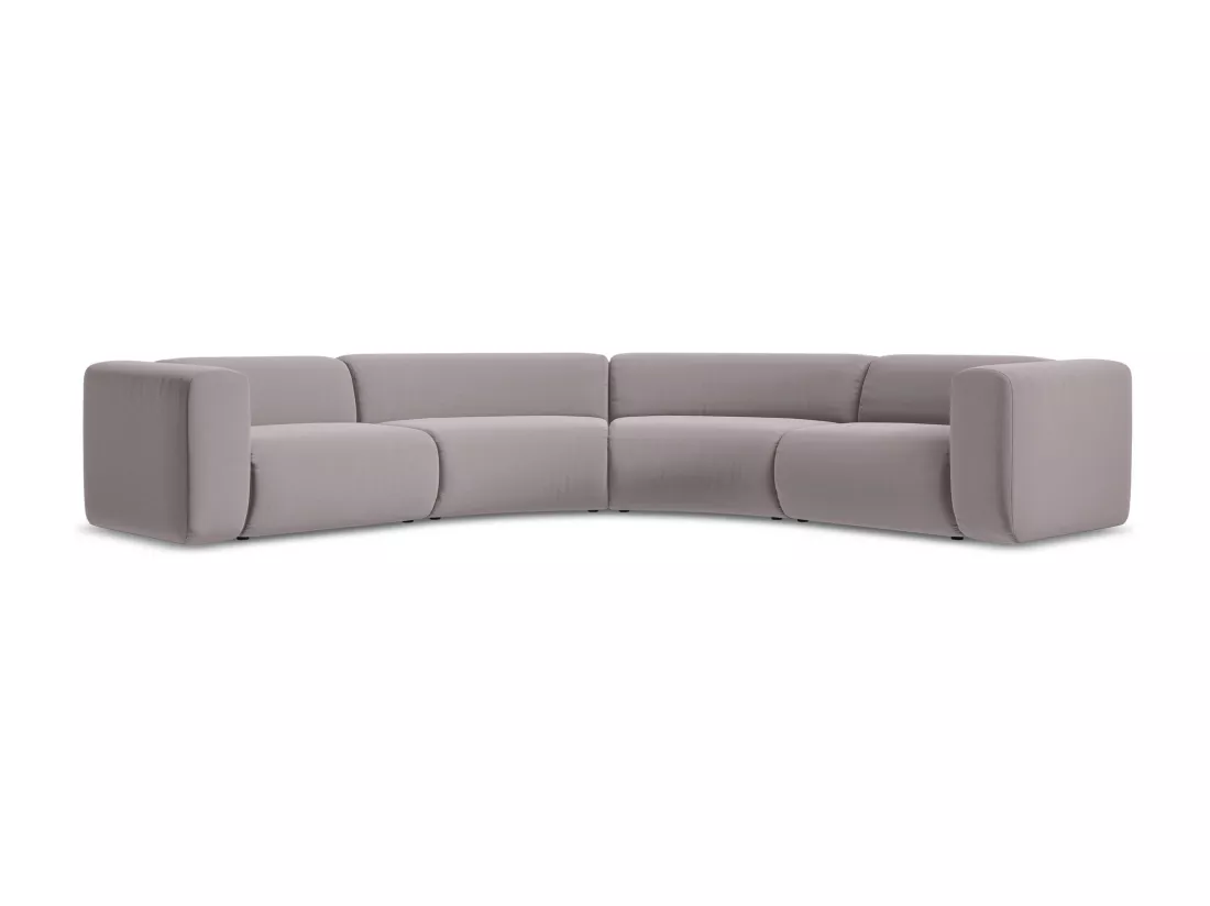 Canapé d'angle modulable en velours - lavande - EKAHI