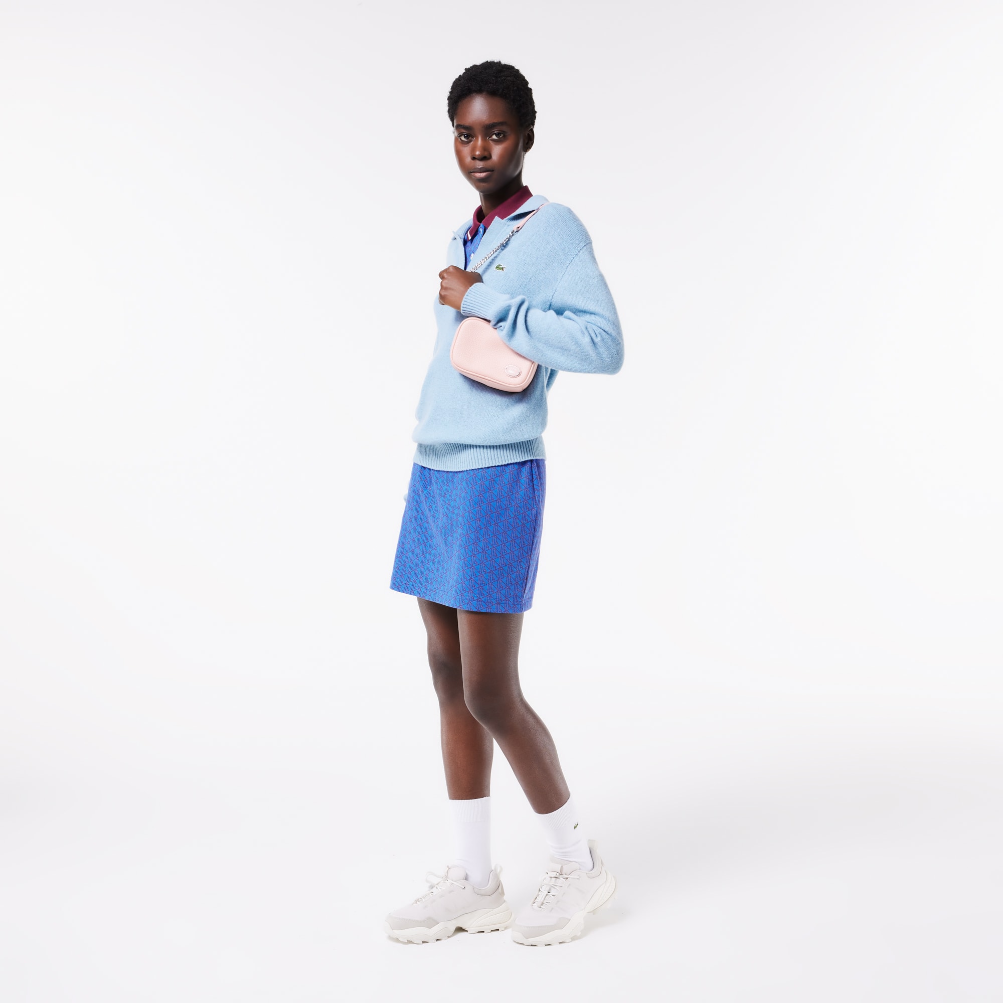 Robe slim fit monogramme en jacquard Robes & Jupes - Bleu - Lacoste - Femme