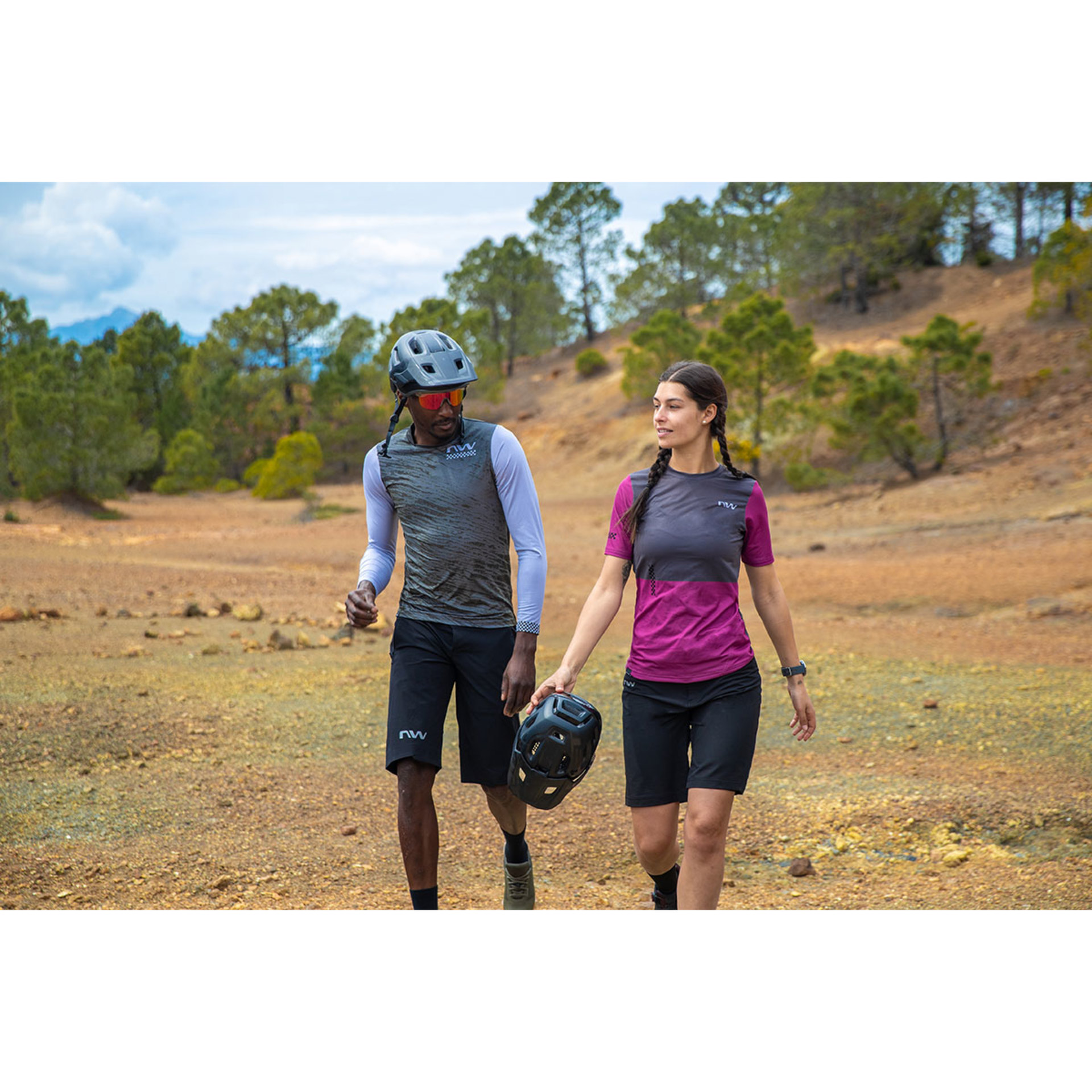Northwave Xtrail 2 MTB Fietsshirt Korte Mouwen Grijs/Roze Dames