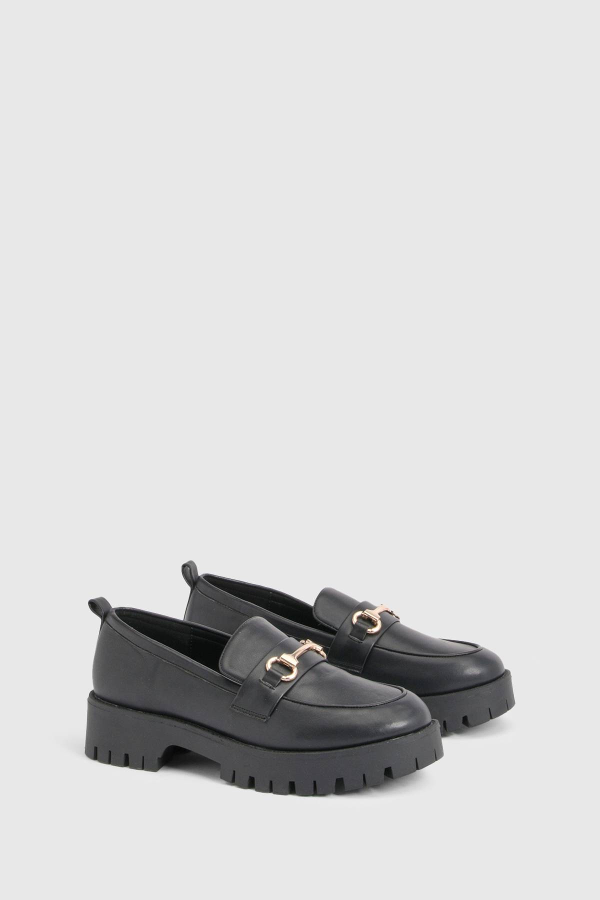boohoo Mocassins À Bride En T Épais