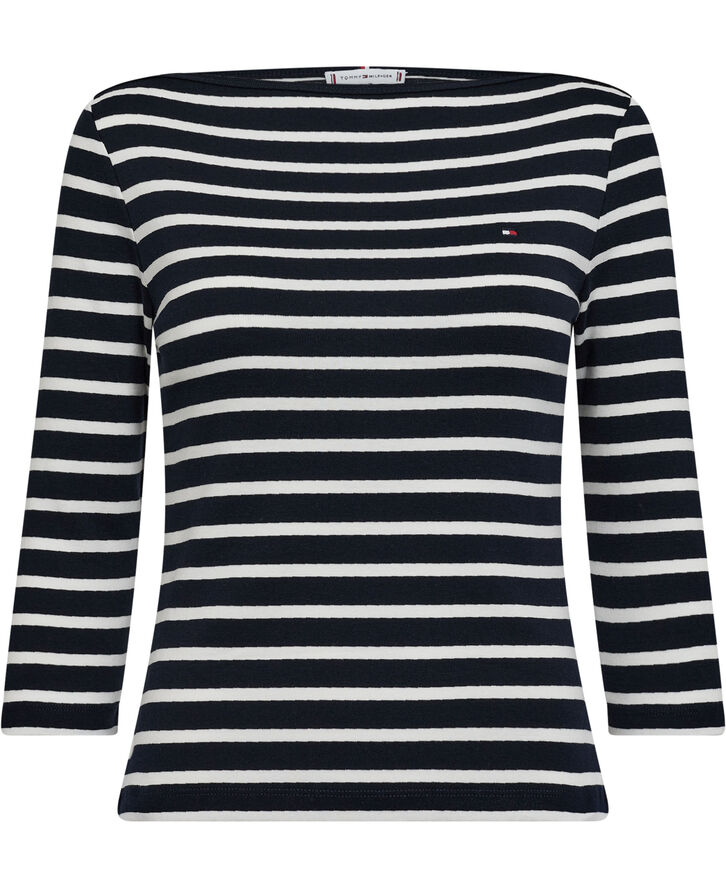 Tommy Hilfiger NEW CODY SLIM BOAT-NK 3/4SLV Nos breton desert sky/ ecru
