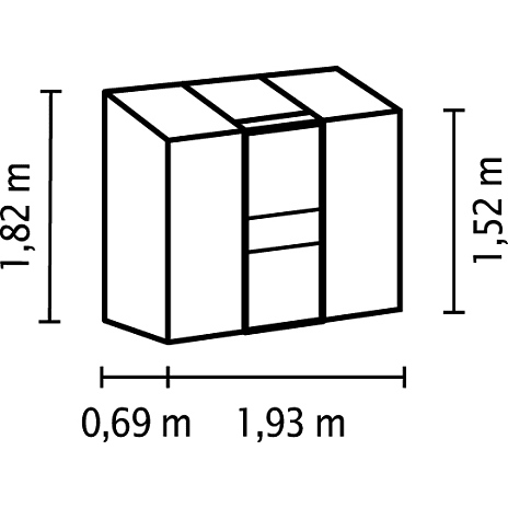 Ida 1300 vægdrivhus - aluminium