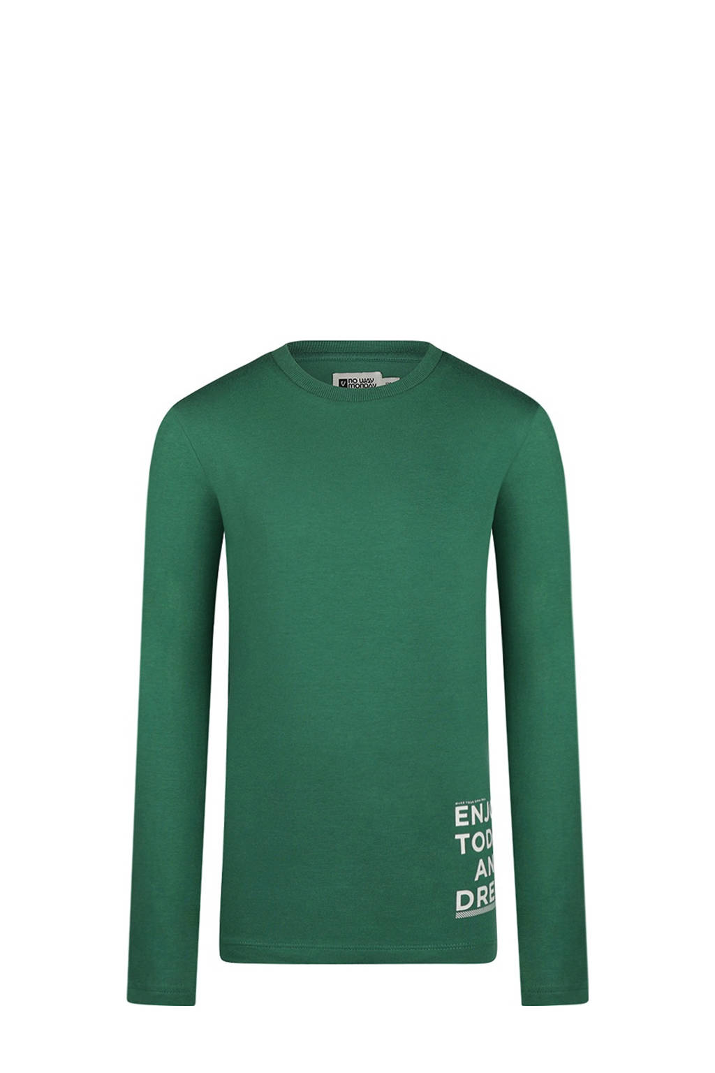 No Way Monday longsleeve met printopdruk groen