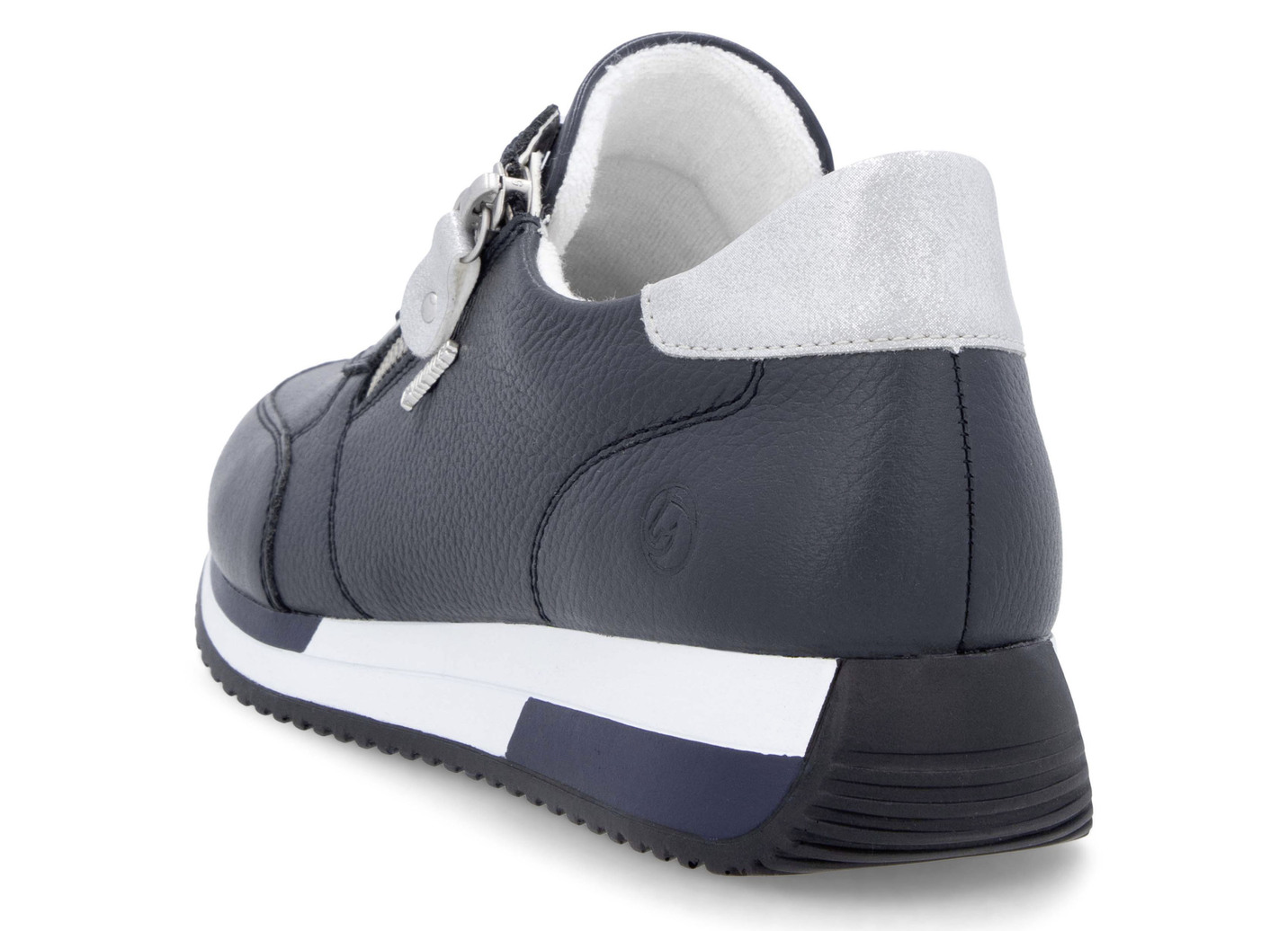 Remonte Schnür-Sneaker mit silberfarben schimmerndem Kontrast-Besatz