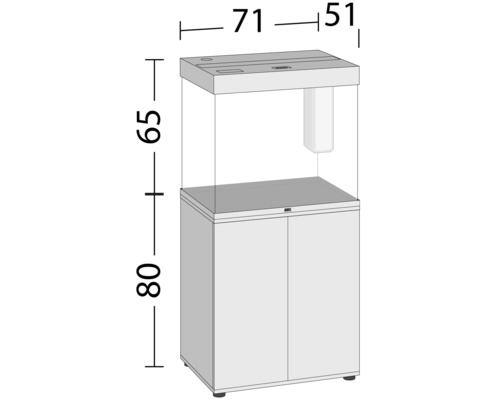 Juwel Lido 200 LED SBX aquariumcombinatie met LED-verlichting, verwarming, filter en grijze kast