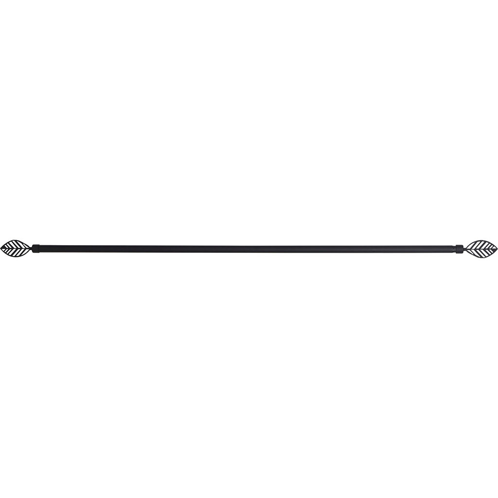 Kit tringle à rideaux fer forgé jungle noir 120-210cm