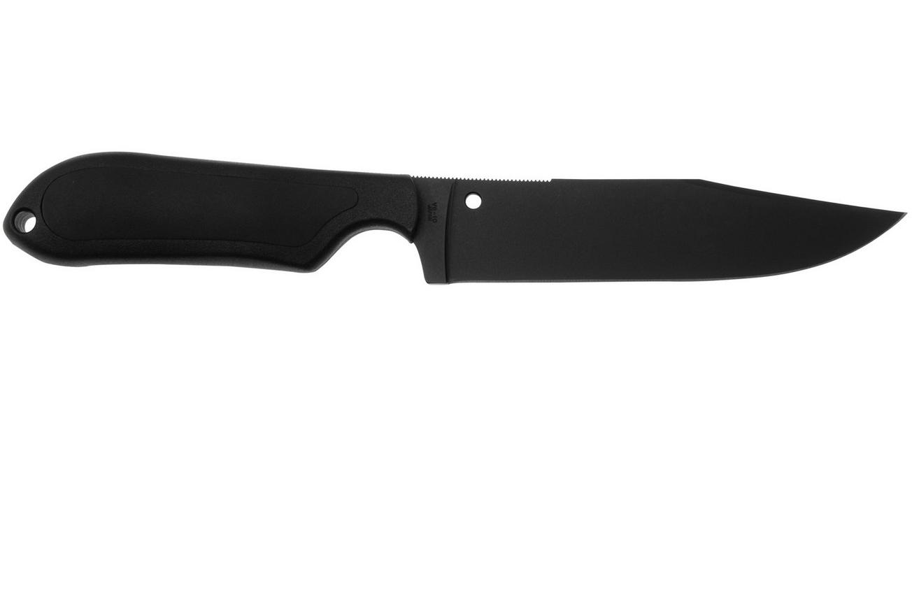 Spyderco Street Bowie Black FB04PBB Black FRN Kraton, vaststaand mes, Fred Perrin design