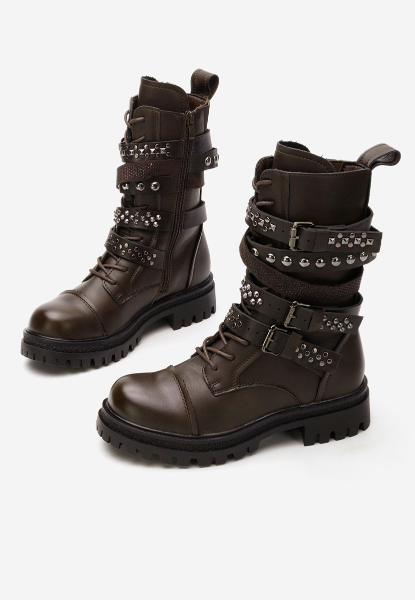 Bottines hautes femme brunes Dominia