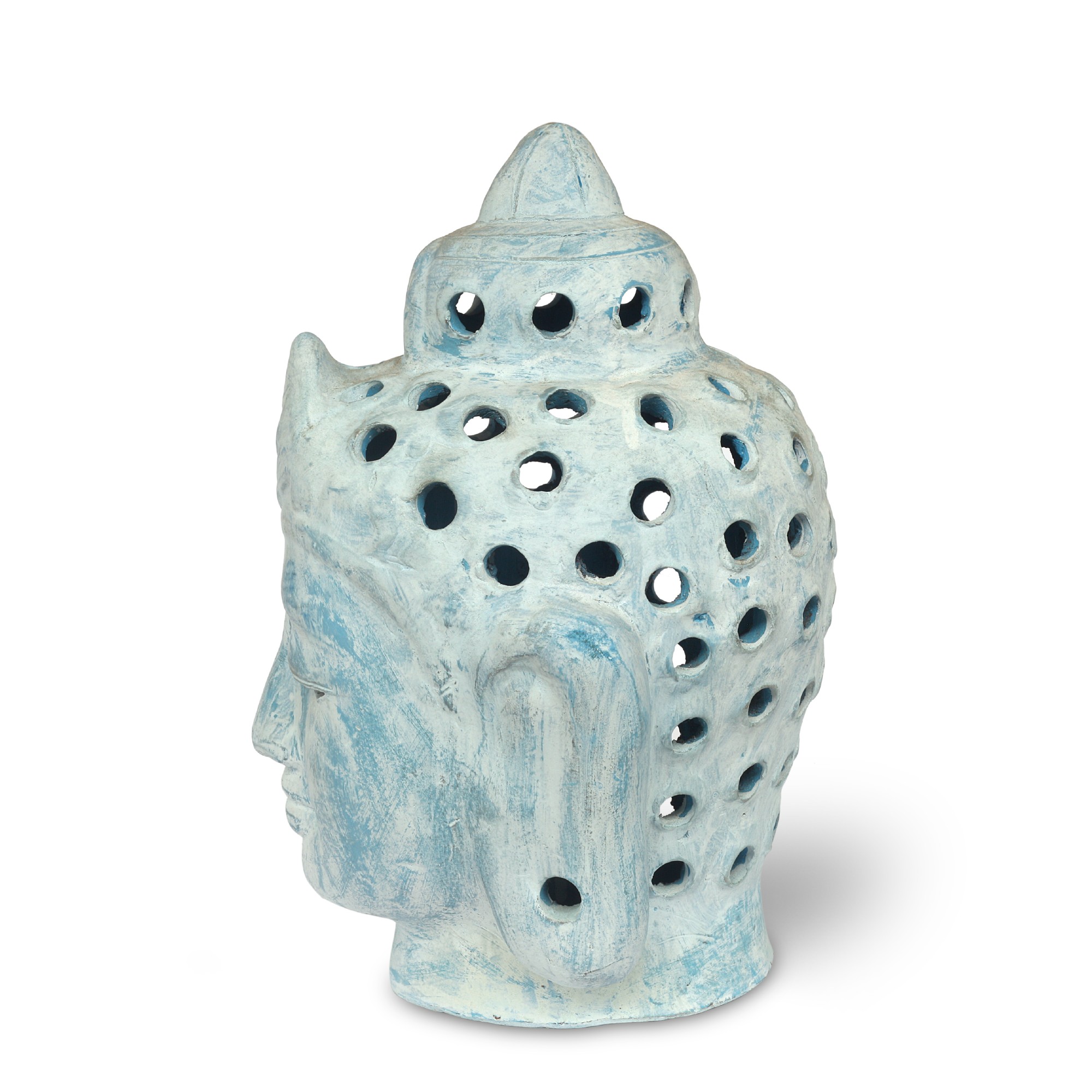 Buddha-Kopf Laterne, H 54 cm, B 38 cm, T 38 cm von fischer's lagerhaus