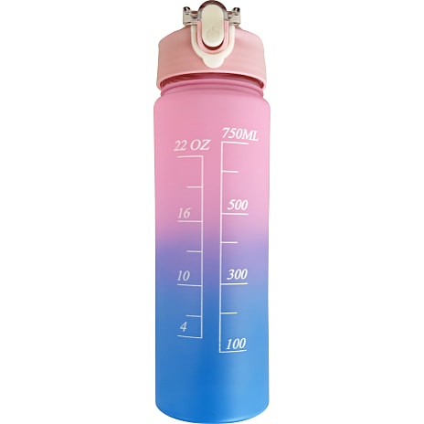 Motivationsflaske - rosa/lyseblå (700ml)