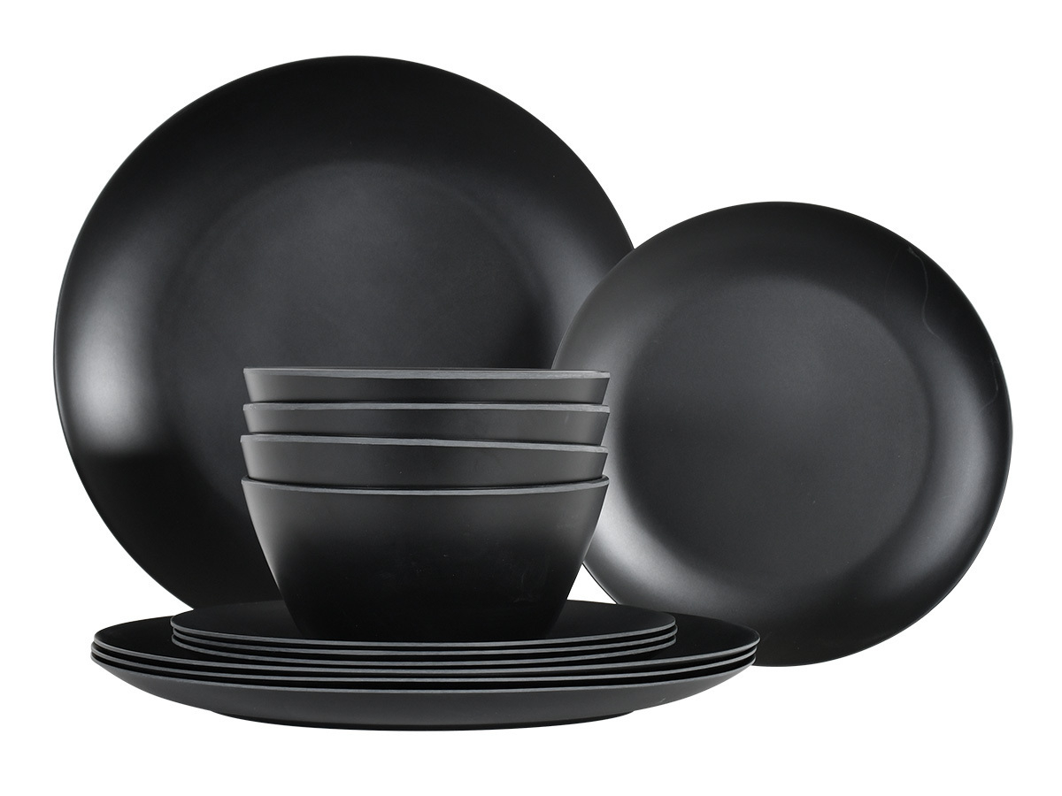Obelink Matt Black serviesset - 12-delig