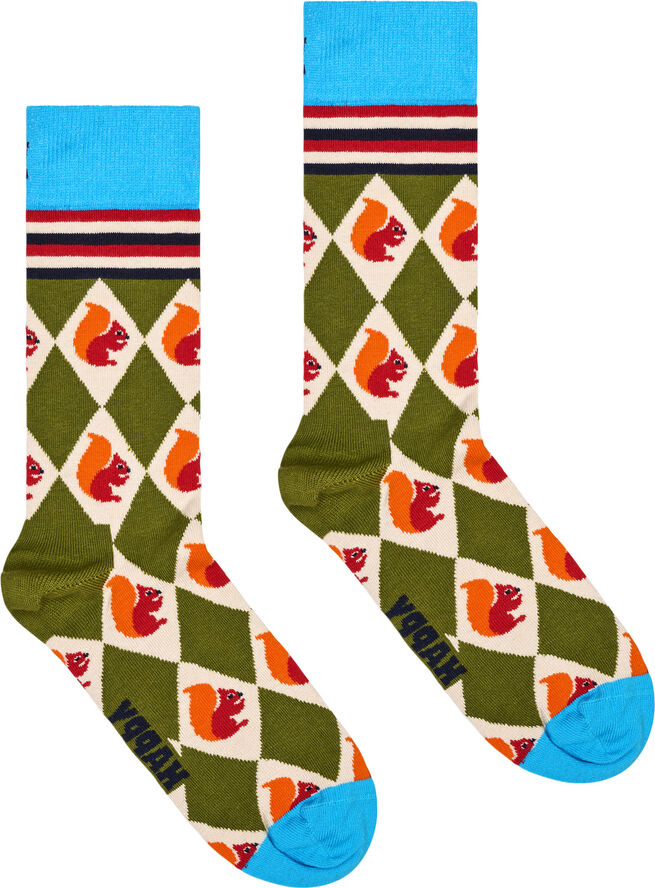Happy Socks Squirrel Argyle Sock Turquoise