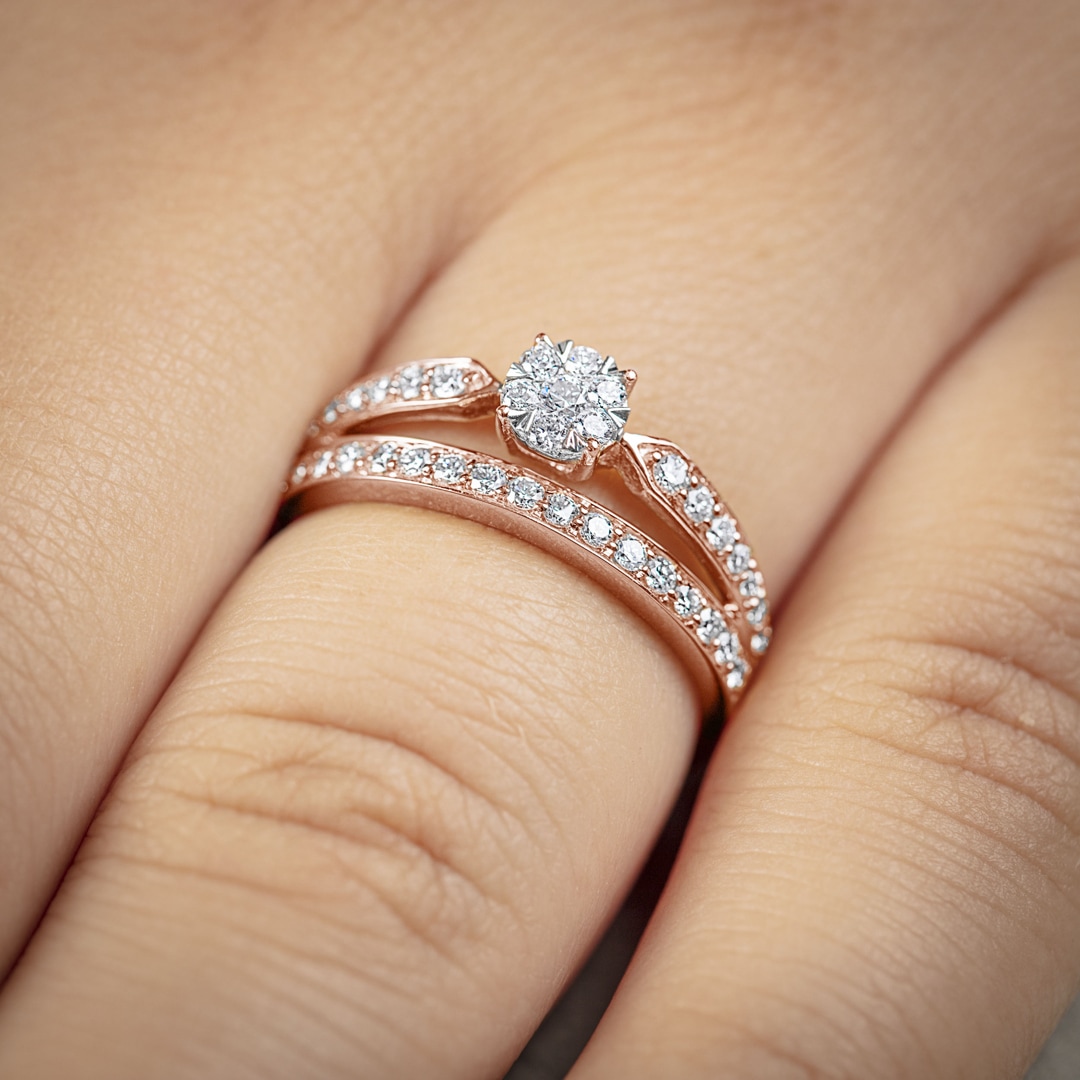 0.51 Karat Diamanten Verlobungsring 750/18 K Roségold