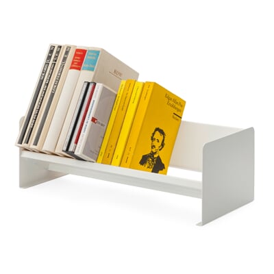 Schreibtisch-Bücherregal Stahlblech, Weiß