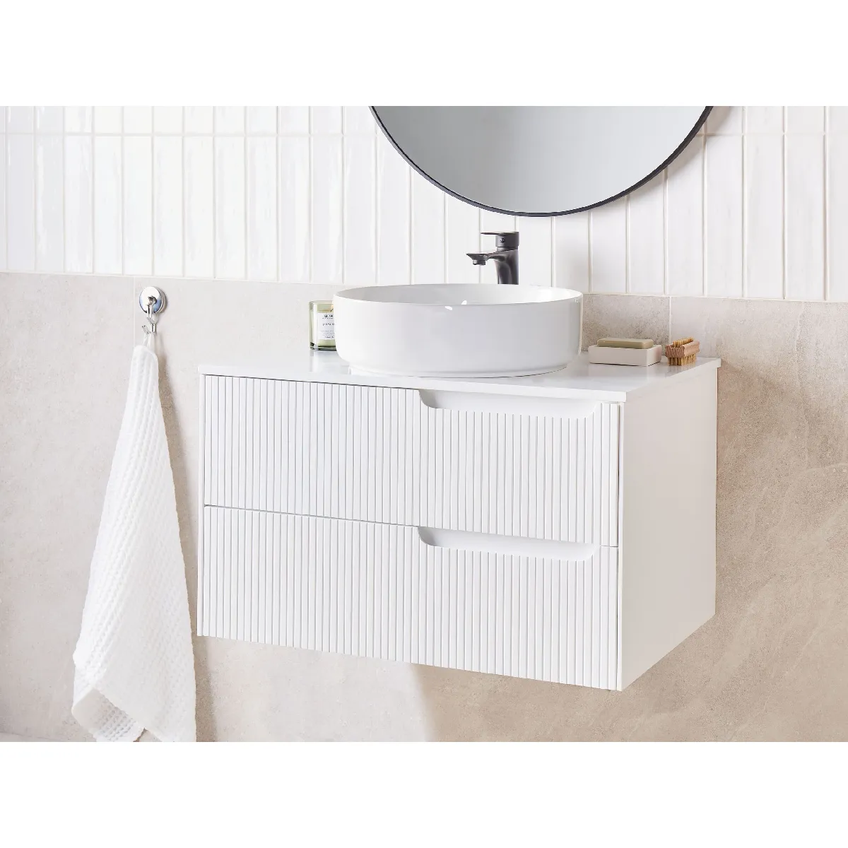 BELIANI Meuble lavabo QUINTELA - Blanc 80 cm