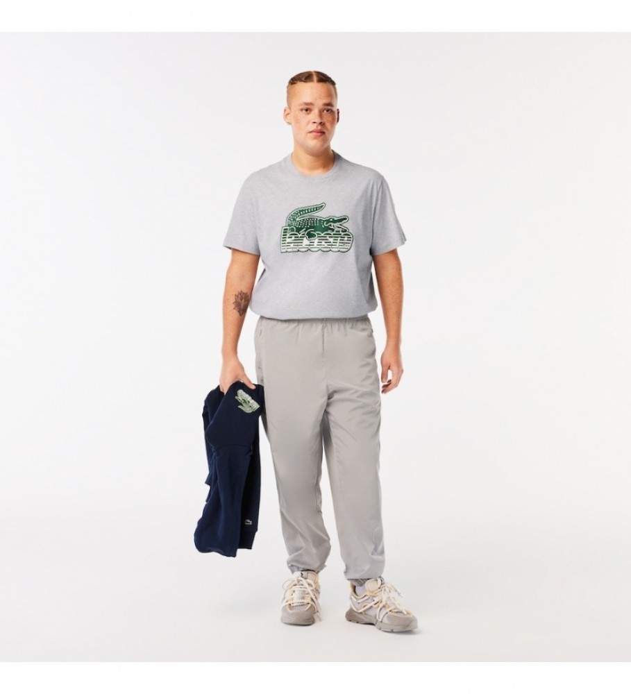 Camiseta Lacoste Cinza Estampada