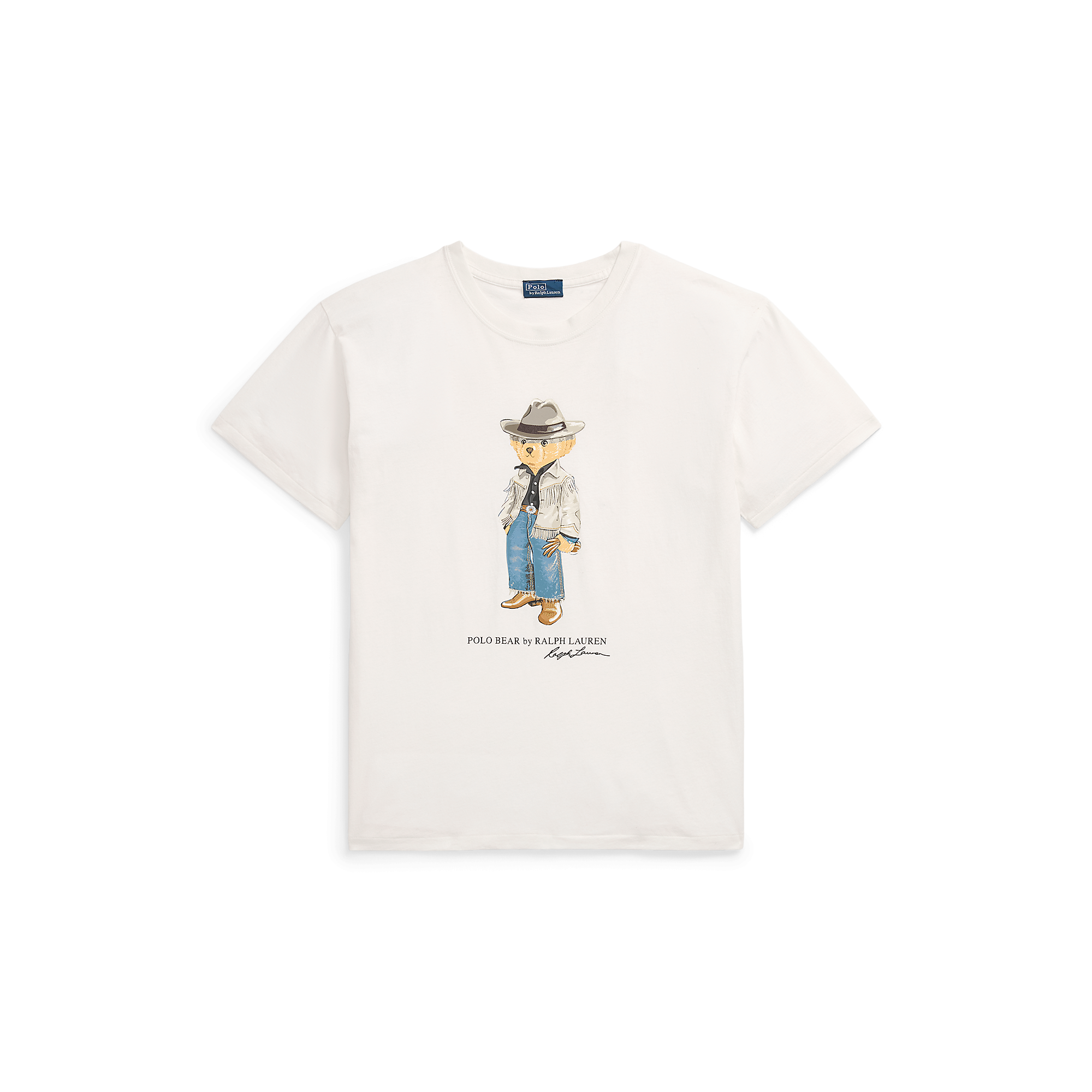 Tee-shirt col rond imprimé en coton | Blanc