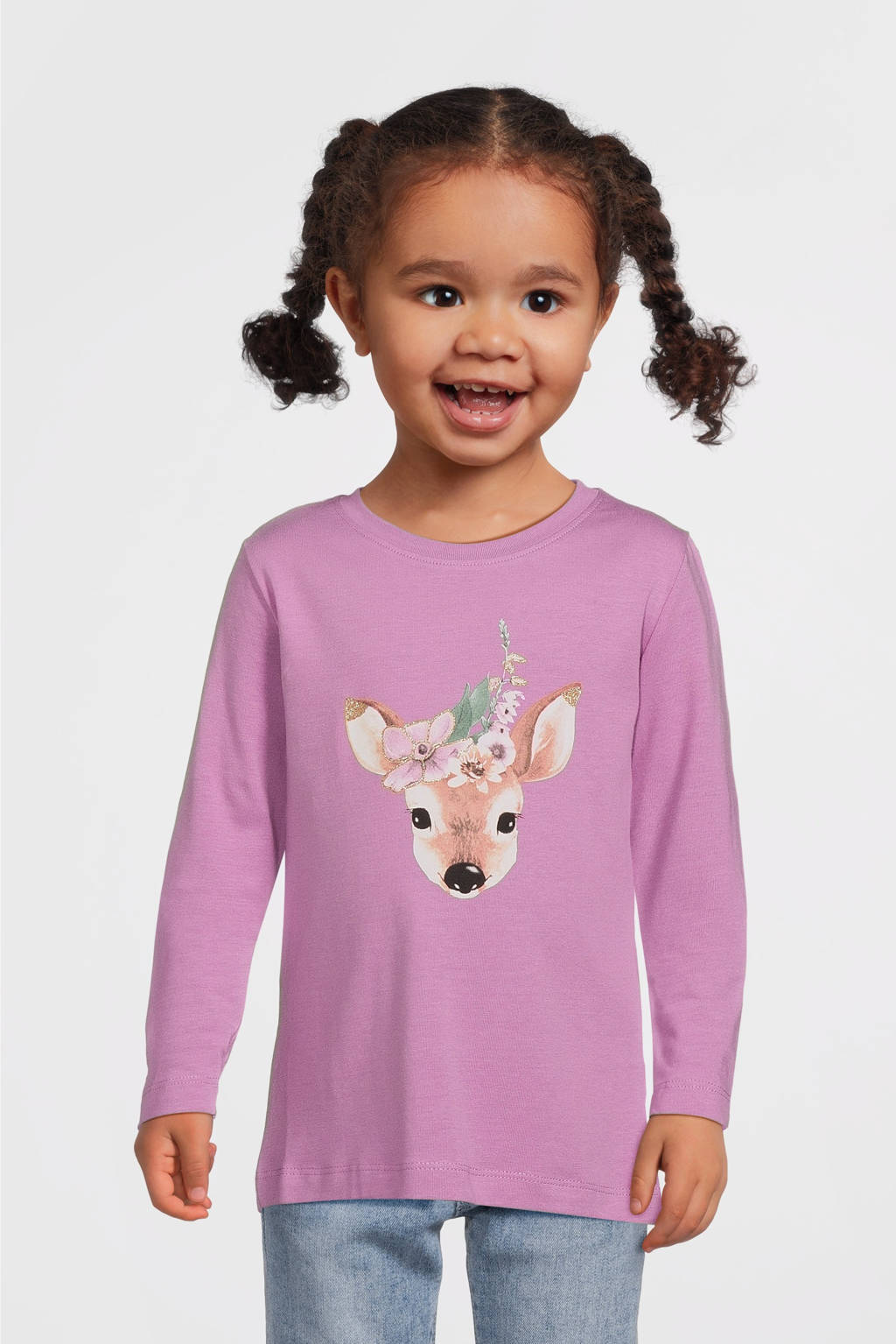 NAME IT longsleeve NMFPOLANA met printopdruk roze