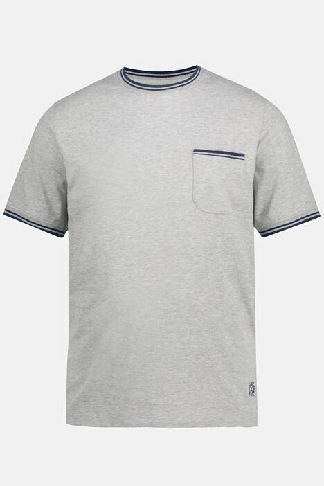 Schlafanzug, Zweiteiler, T-Shirt mit Minimal-Muster, lange Hose, navy blau | Ulla Popken