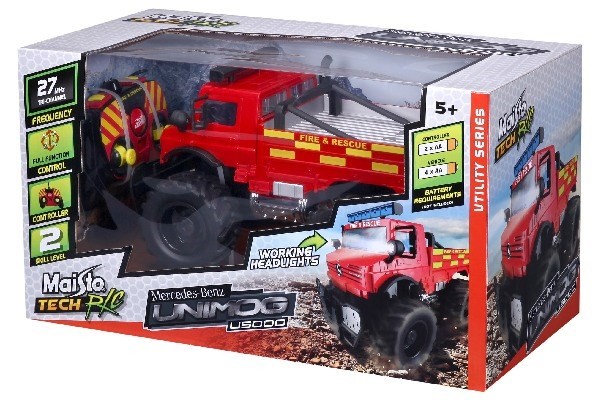 Maisto - M-B U5000 Unimog (Brandbil) R/C Fjernstyret Bil 1:16 27Mhz