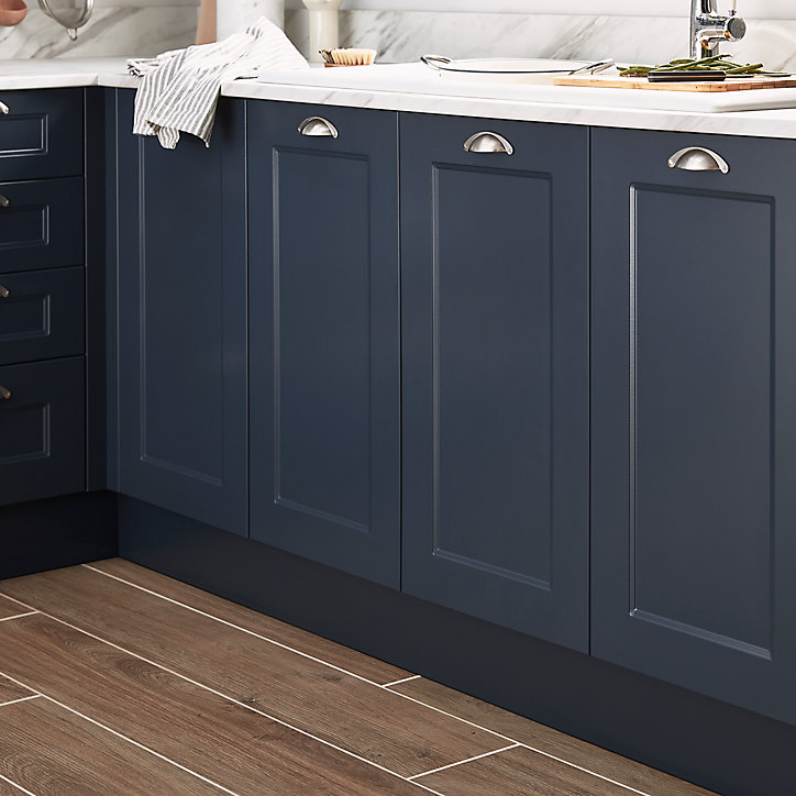 Lot de 2 poignées coquilles argent brossé GoodHome Ancho