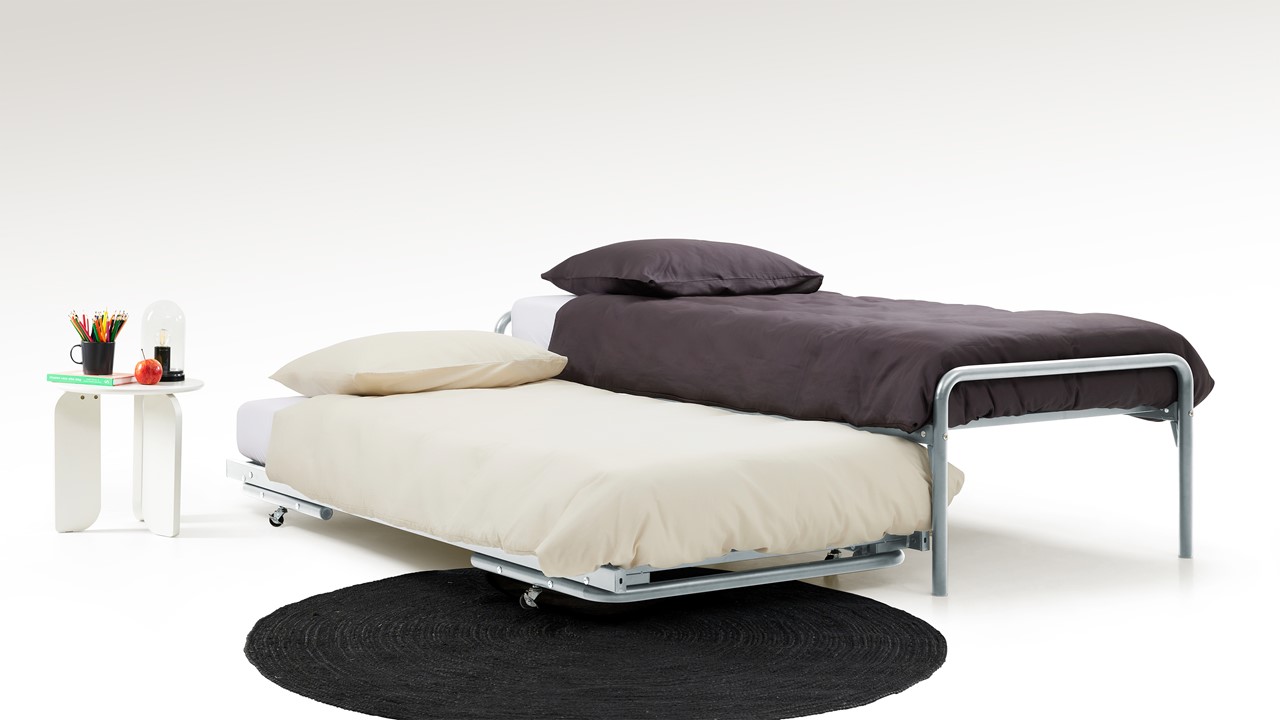Bed met onderschuifbed Doppia grijs