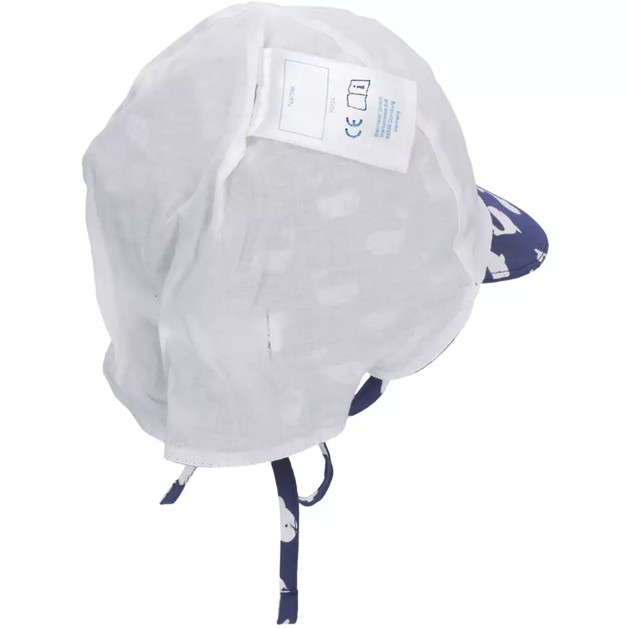 Sterntaler Schirmmütze mit Nackenschutz Wale blau