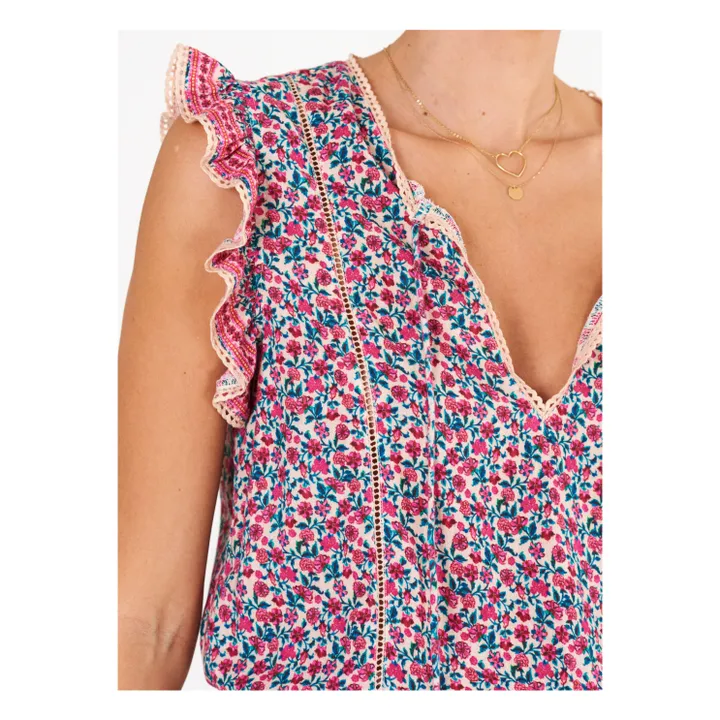 M.A.B.E. Robe Imprimée Volants | Rose
