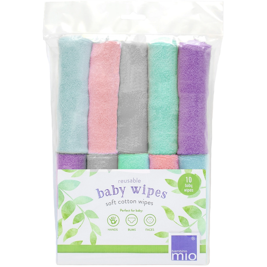 Bambino Mio Feuchttücher wiederverwendbar, 10er Packung, Wolke