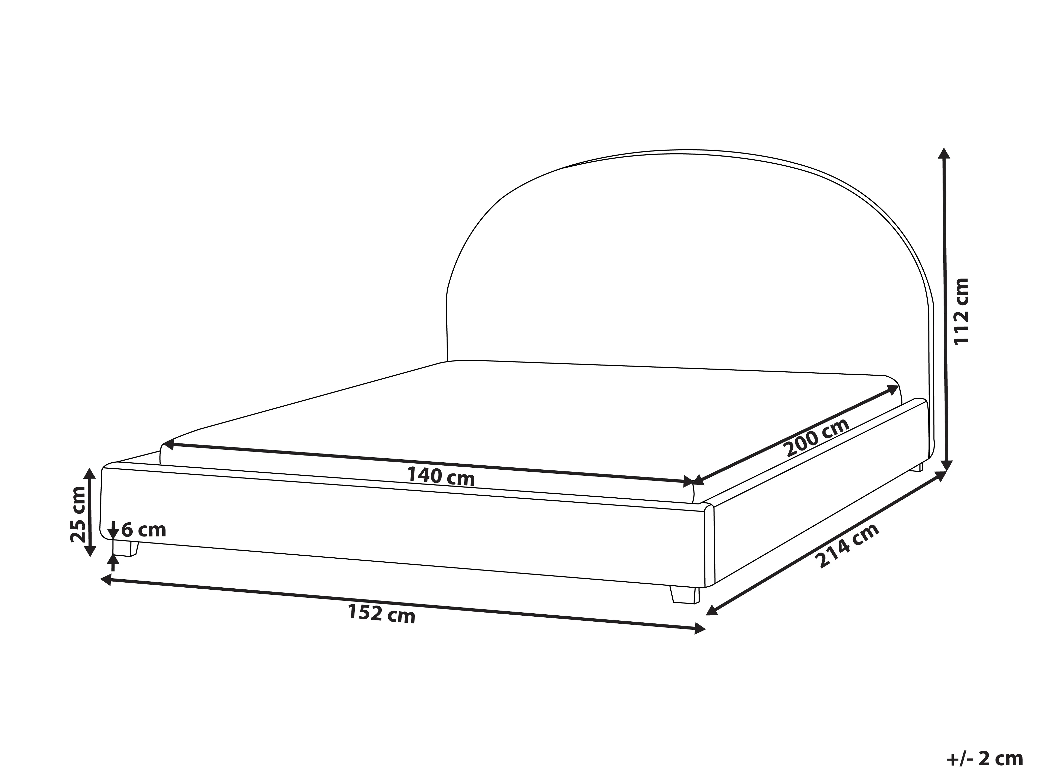 Waterbed Bouclé VAUCLUSE 140 x 200 cm Taupe