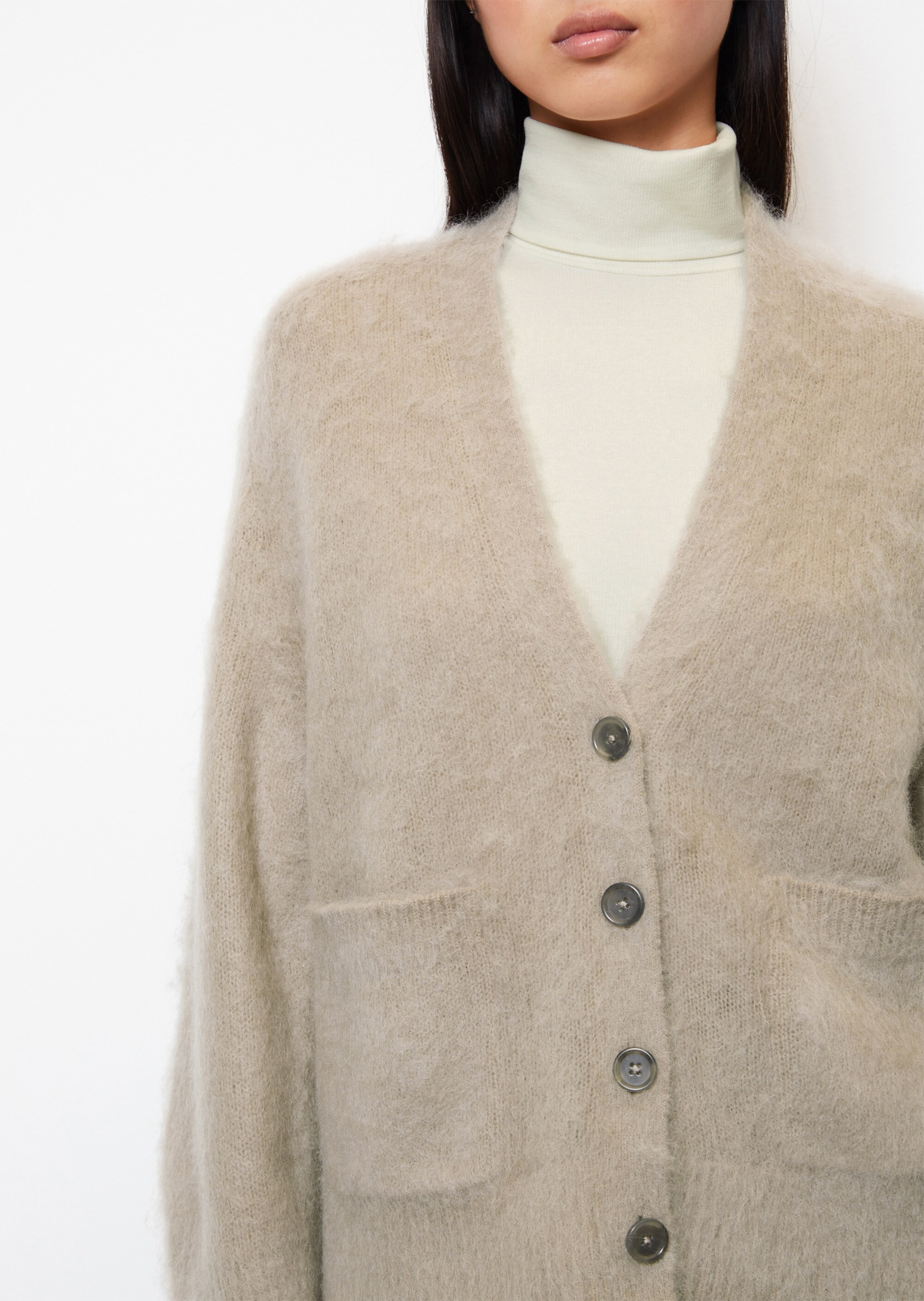 Kuscheliger Flausch-Cardigan oversized aus Mohair-Wolle-Mix