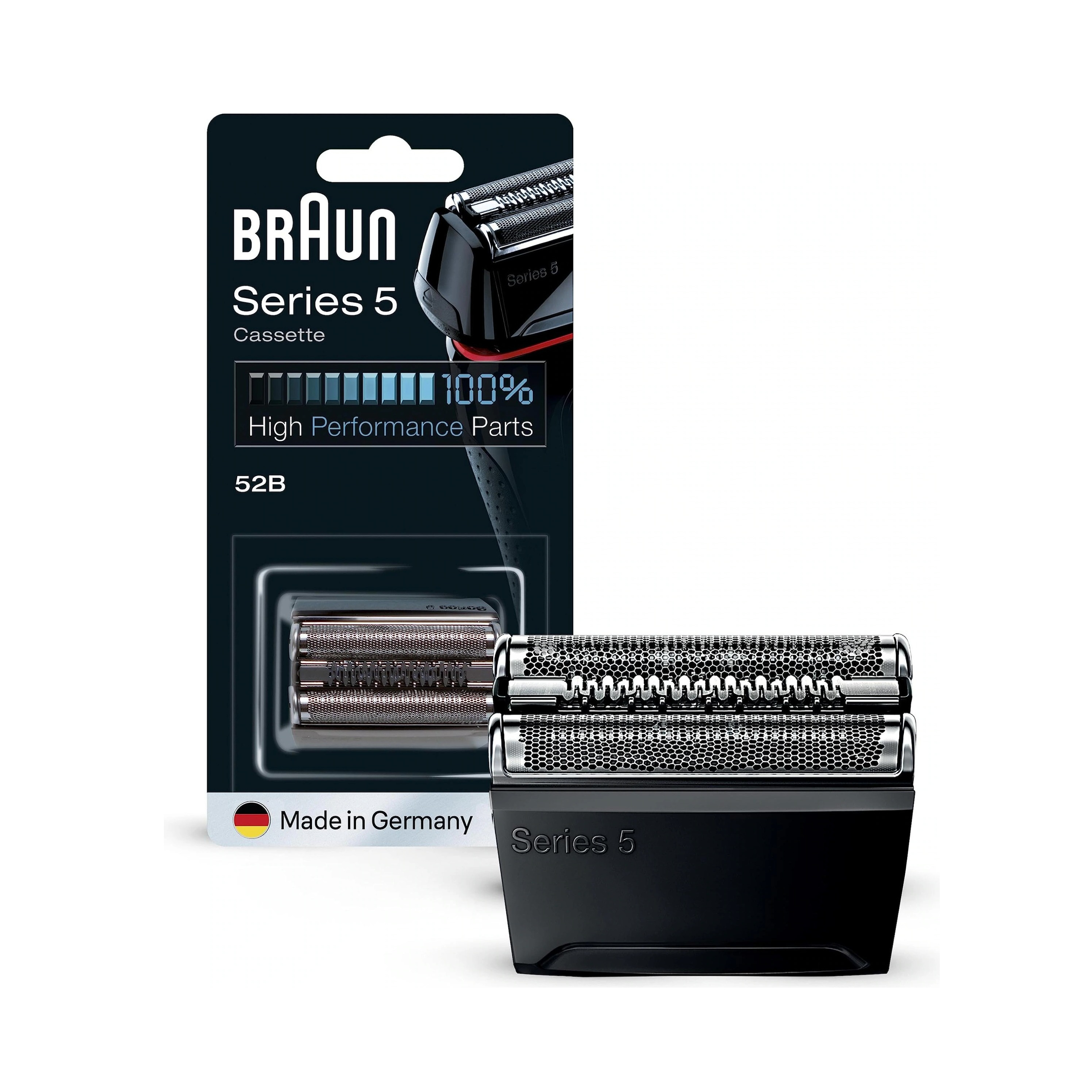 Series 5 52B Scherkopf Kassette BeardTrimmer Gesichts Haarentfernung Ersatz Rasierklinge - Silber / Schwarz