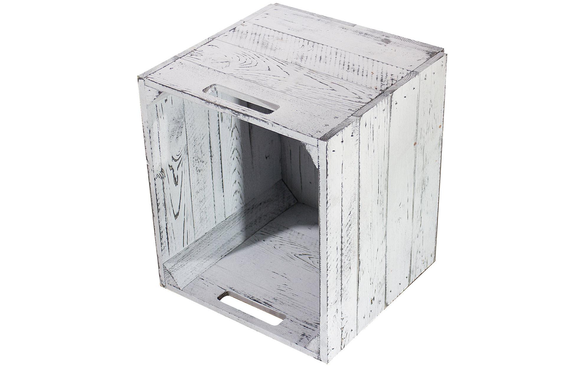 Aufbewahrungskiste Vintage Shabby 33 x 38 cm, Grau/WeissAufbewahrungskiste im Vintage Design