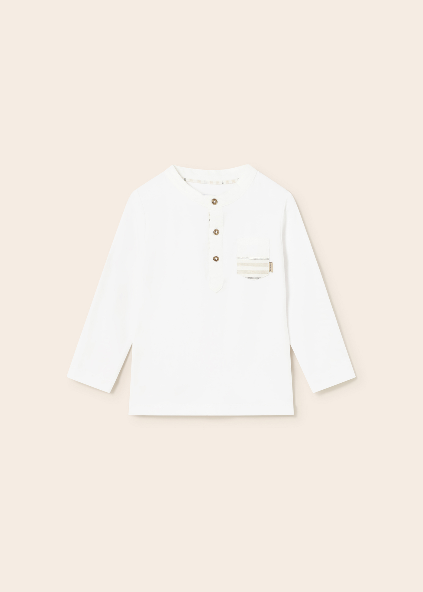 Camiseta de algodão sustentável de manga comprida para bebê
