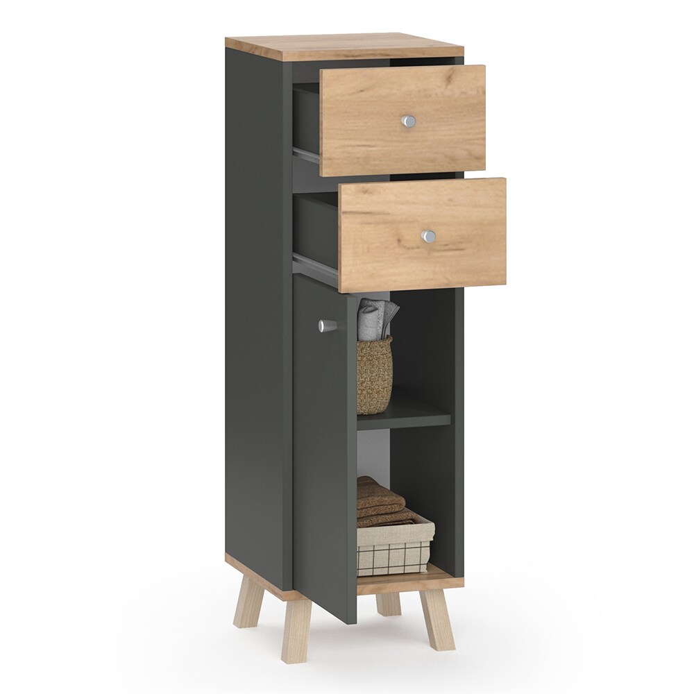Vicco Midischrank Badschrank Badregal Senyo Goldkraft/ANT 2 Schubladen Badmöbel