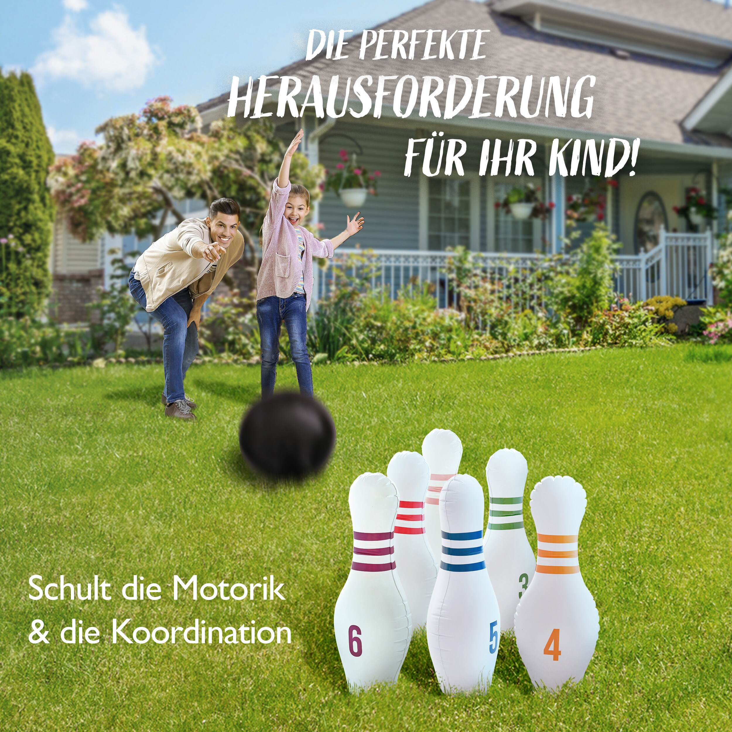 Ocean5 XXL Bowling-Spiel Aufblasbares Kegeln-Set