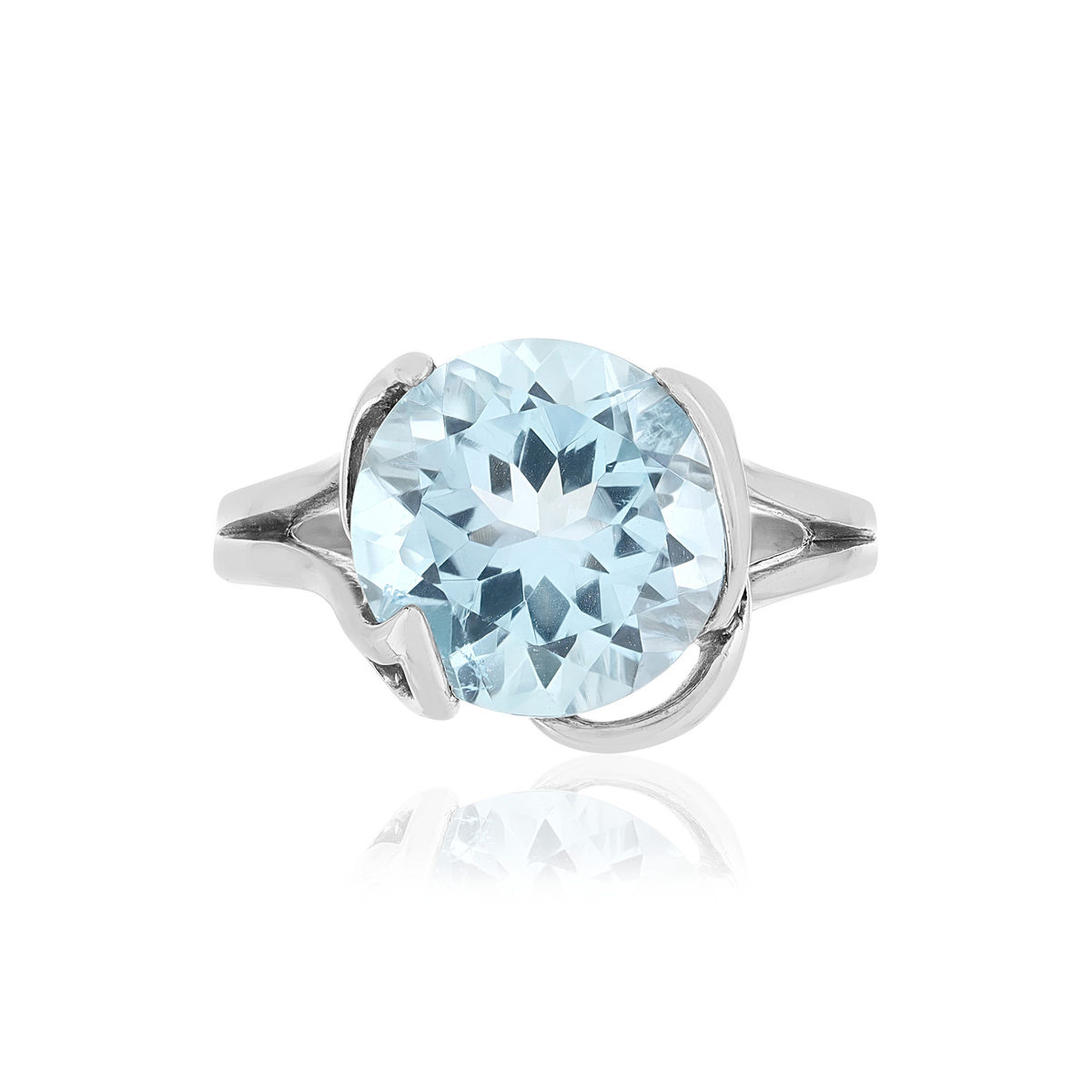 Bague argent 925 topaze bleue 4 carats