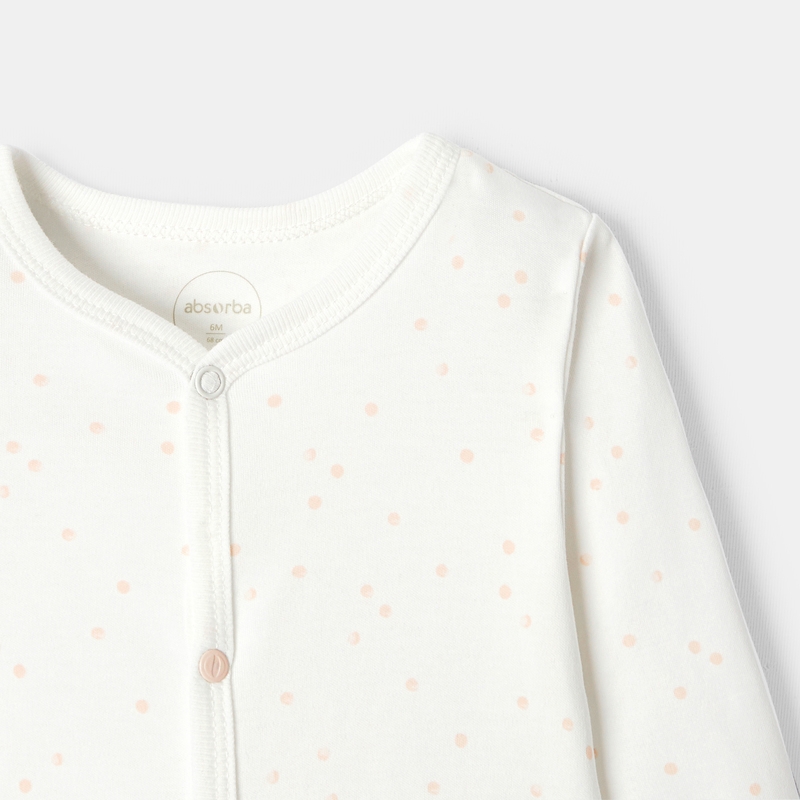 Dors-bien en interlock à pois rose naissance Absorba