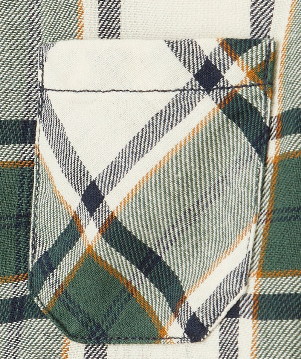 CHEMISE À CARREAUX GARÇON VERT ET ÉCRU