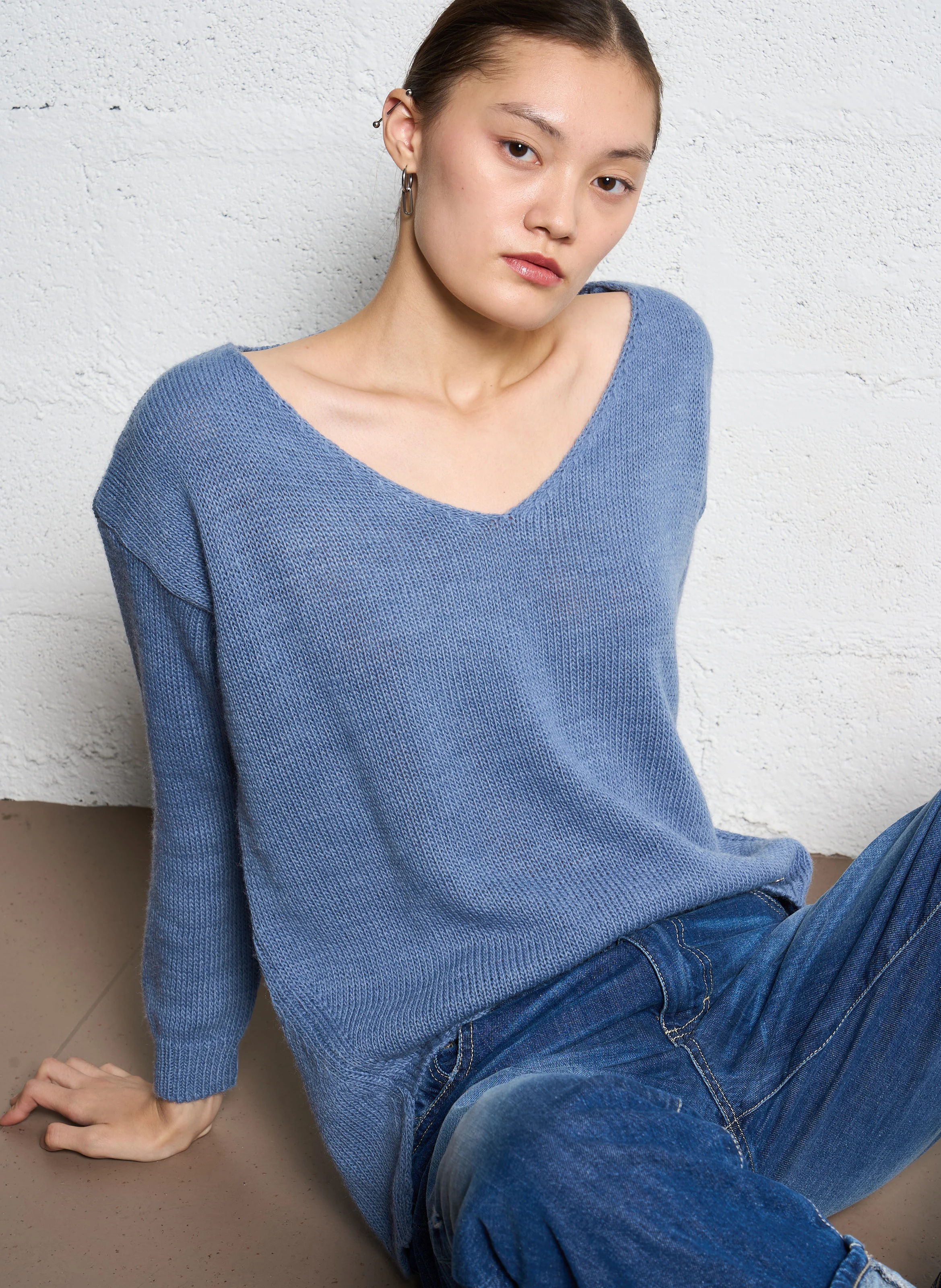 Pull col bateau| Bleu