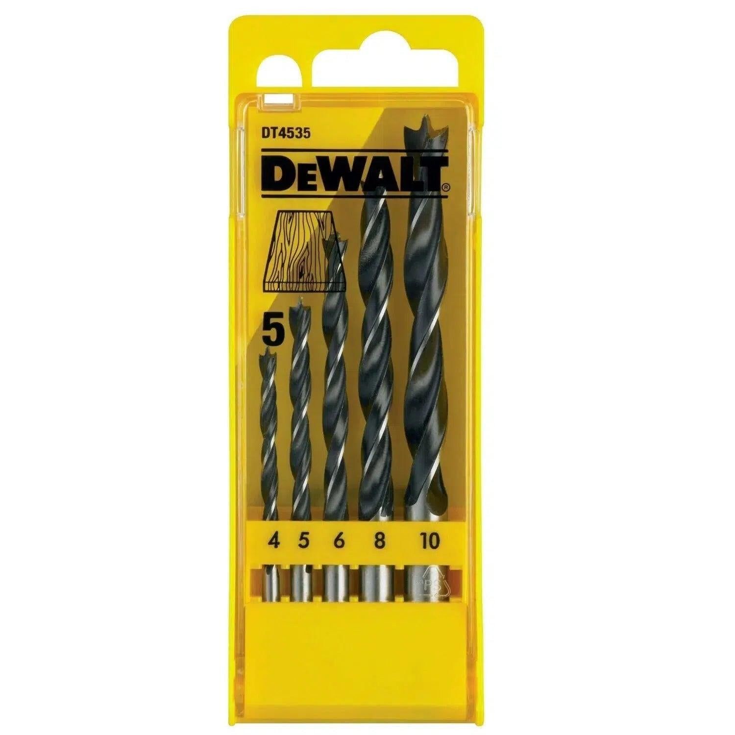 DeWALT DT4535 5-delige Houtspiraalborenset