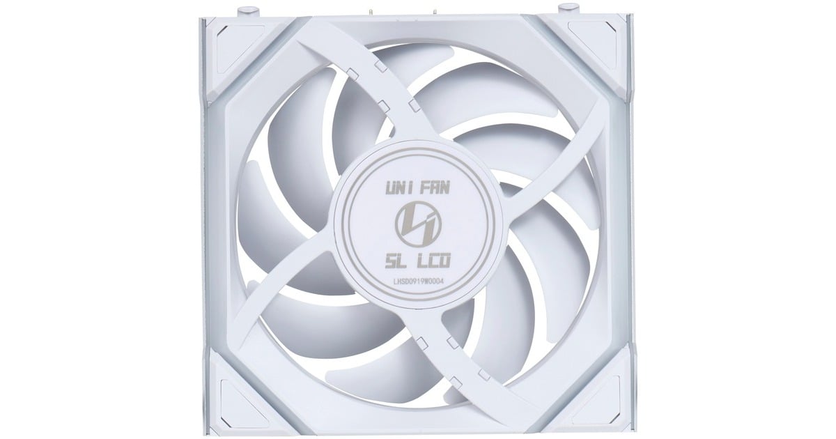 Lian LiUNI FAN SL120 LCD Wireless RGB case fans  (Wit, 3 stuks, 120 x 124.5 x 28 mm, PWM)